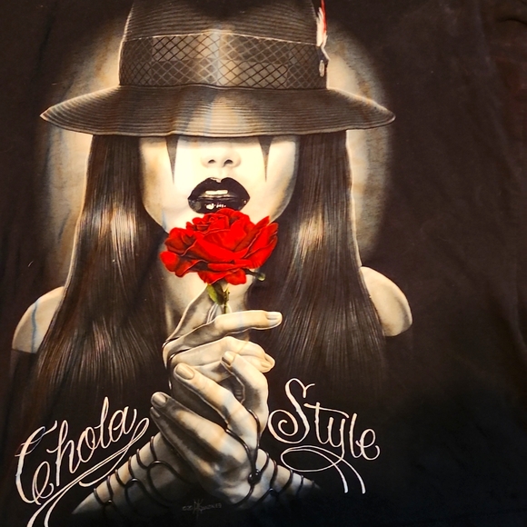 DGA David Gonzales Art DG Angels Chola Style Clown Rose Urban graphic tee - Picture 4 of 5